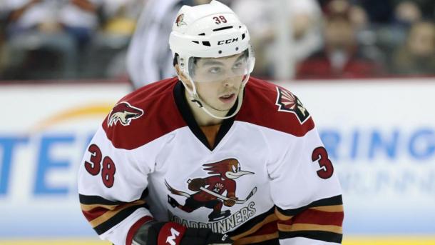 Nick Merkley needs to stay healthy and turn his AHL success into a spot on the Coyotes' roster for 2018/19. (Photo: nhl.com)