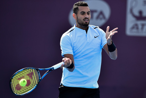 Kyrgios lines up a forehand at the 2017 China Open (Etienne Oliveau/Getty Images AsiaPac)