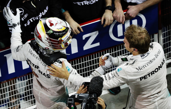 Rosberg y Hamilton en el GP de Barhein de 2016. Fuente: Getty Images