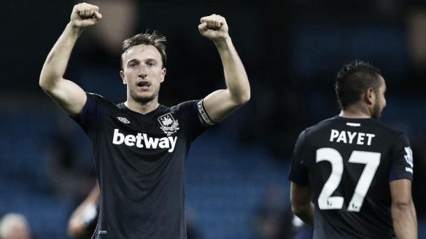 Mark Noble and Dimtri Payet in action for West Ham United | Photo: Sky Sports