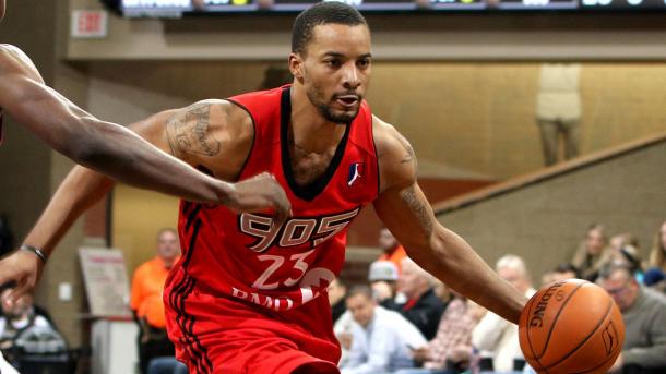 Powell in the D-League with the Raptors 905. (Dave Eggen/Getty Images)