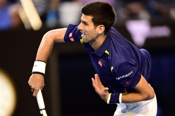 Novak Djokovic serves to Andy Murray during the 2016 Australian Open - Men's Singles final. | Photo: Ben Solomon/Tennis Australia