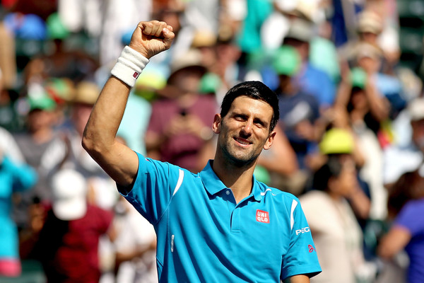Djokovic celebrates. Photo: Matthew Stockman/Getty Images