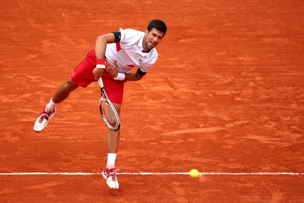 Djokovic serves during his third round win (Getty/Clive Brunskill)