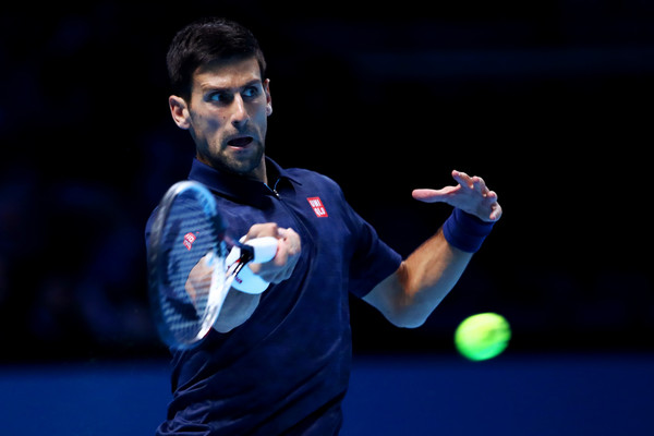 Djokovic hits a forehand (Photo by Clive Brunskill/Getty Images)