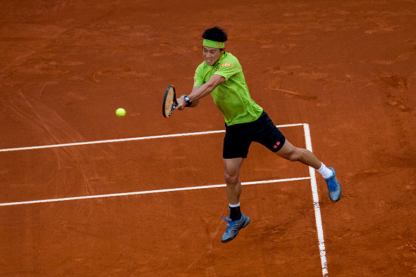 Kei Nishikori in action during the Mutua Madrid Open in May earlier this year (NurPhoto)