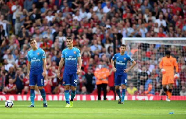 A humilhação sofrida pelo Arsenal contra o Liverpool gerou muitos debates a respeito do futuro do time (Foto: Michael Reagan/Getty Images)