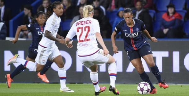 It was another sturdy defensive showing from Lyon in Paris. | Image source: PSG Feminine