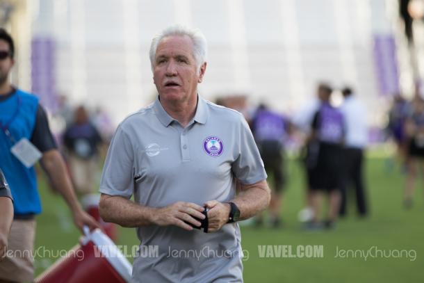 Pride head coach, Tom Sermanni. l Photo: Jenny Chuang/ VAVEL USA