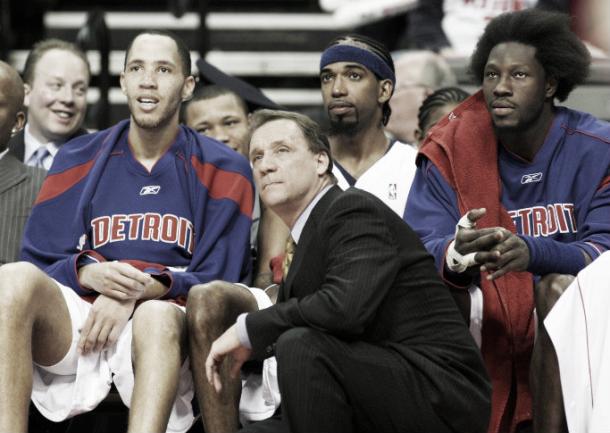 Saunders en su victoriosa época con los Detroit Pistons (AP Photo/Duane Burleson)