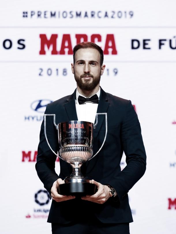 Oblak, premio Zamora. / Fuente: Atlético de Madrid.