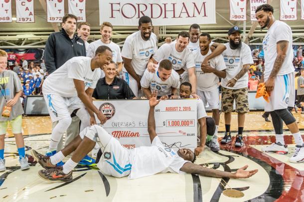 McCollum (left) was a big part of the Overseas Elite team that won TBT's $1 million prize last year. | Photo: The Basketball Tournament