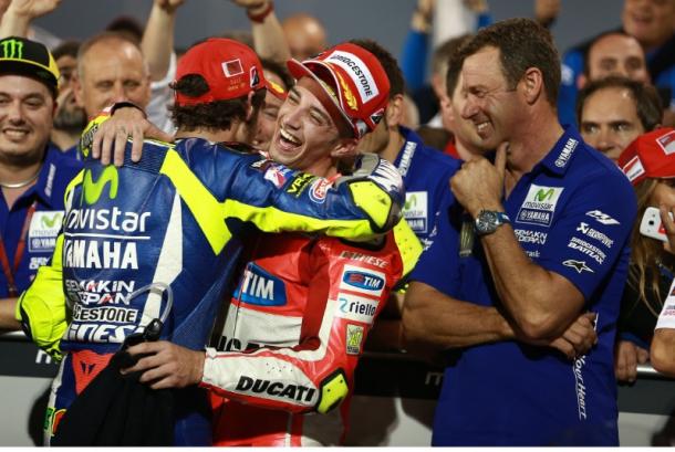 Future teammates? Celebrating podium in Qatar | Photo: Crash.net