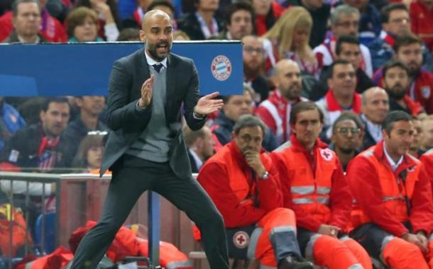 Guardiola attempts to motivate his troops from the sidelines. | Image: Getty Images