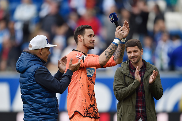 Grahl thanks the fans for their support at Hoffenheim. | Image credit: Dennis Grombkowski/Bongarts/Getty Images