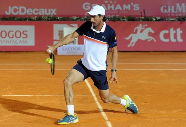 Pablo Cuevas defeated Frances Tiafoe and reached the semifinals in Estoril. (Photo by Millennium Estoril Open)