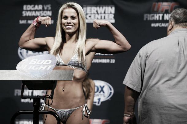 Paige VanZant during a weigh in for one of her UFC bouts (image:mmamania.com)