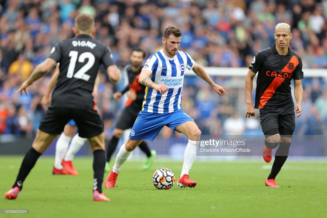 BRIGHTON, ENGLAND - AUGUST 28: Pascal Gross of Brighton & Hove Albion during the Premier League match between Brighton & Hove Albion and Everton at American Express Community Stadium on August 28, 2021 in Brighton, England. (Photo by Charlotte Wilson/Offside/Offside via Getty Images)
