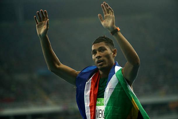 Wayde Van Niekerk after taking Olympic gold last summer (Getty/Patrick Smith)