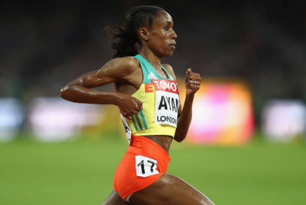 Ayana in action in during the race (Getty/Patrick Smith)