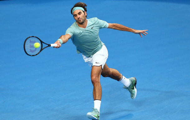 Federer competes against Richard Gasquet of Team France at the 2017 Hopman Cup. Credit: Paul Kane/Getty Images