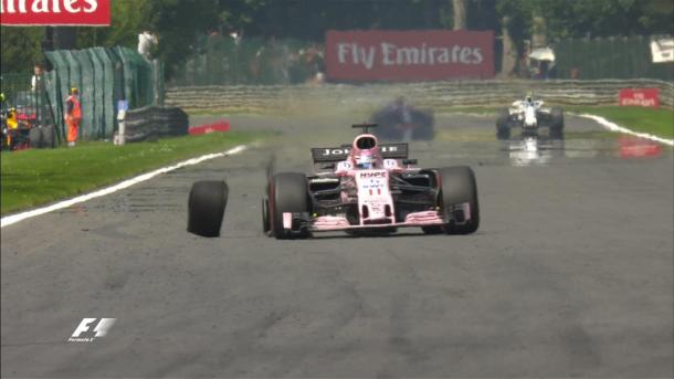 Pérez teve um furo de pneu e voltou em 14º (Foto: Divulgação/F1)