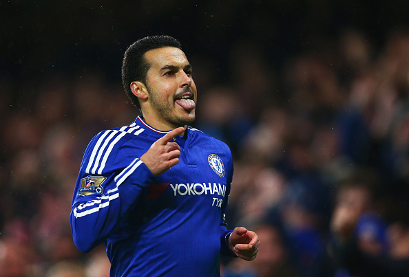 Pedro celebrates scoring for Chelsea. (Getty)