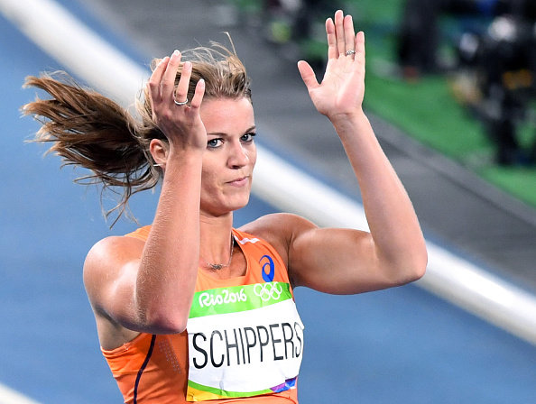 Dafne Schippers after easing through to the final of the 200-meters (AFP/Pedro Ugate)