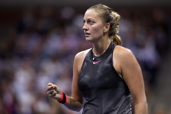 Petra Kvitova celebrates winning a point during her quarterfinal match against Venus Williams | Photo: Matthew Stockman/Getty Images North America