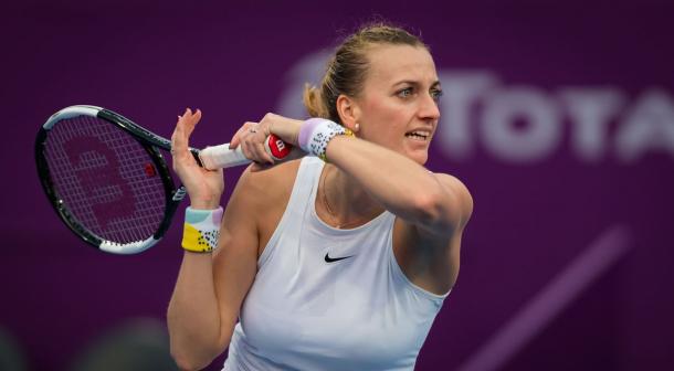 Kvitova was victorious over the Spaniard for the first time in four career meetings in the Middle East