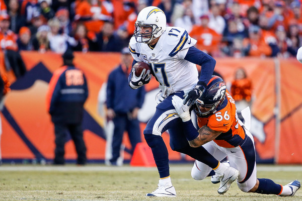 San Diego quarterback Philip Rivers (#17) spent most of the 2015 season on the run from opposing pass rushers.  Photo:  Sean M. Haffey/Getty Images North America