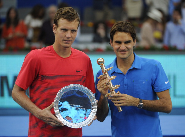 Federer defeated Tomas Berdych in 2012 to claim his third title in Madrid. Credit: Pierre-Philippe Marcou/Getty Images