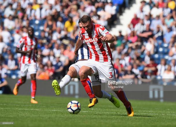 Pieters is brought down by Jay Rodriguez before the international break. Source | Getty Images.