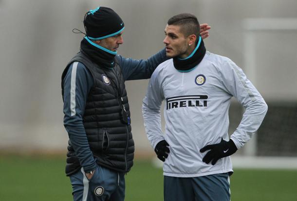 Pioli a colloquio con Icardi, inter.it