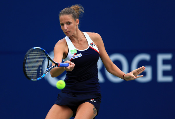 Pliskova rips a forehand during her quarterfinal loss. Photo: Vaughn Ridley/Getty Images