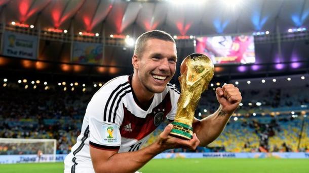 Podolski celebrates Germany's fourth World Cup win, in 2016 | Photo: Pinterest