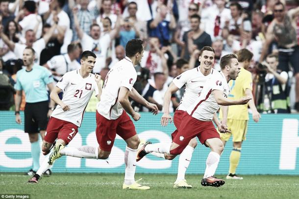 Above: Jakub Blaszczykowski celebrating his goal in Poland's 1-0 win over Ukraine | Photo: Getty Images