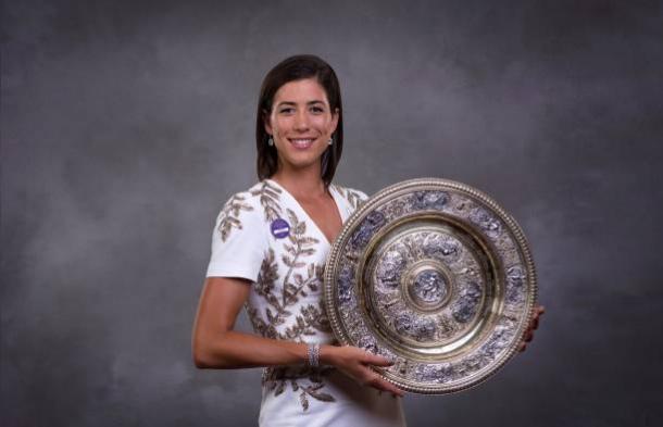 Garbine Muguruza after winning the Wimbledon title last weekend (Getty/Pool)