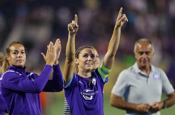 Alex Morgan after a game against the Houston Dash in the 2016 NWSL season | Source: Alex Menendez