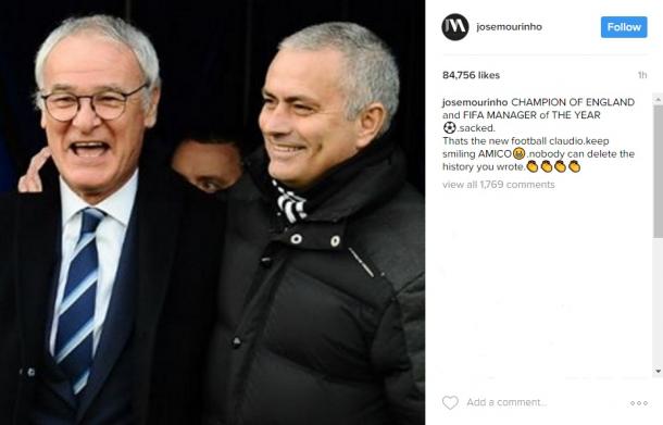 Foto: José Mourinho Instagram