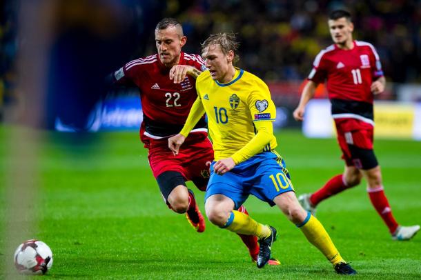 Forsberg es la nueva estrella del equipo sueco | Foto: @RBLeipzig_EN