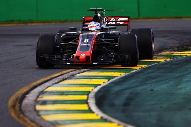 Romain Grosjean in the Haas starts a credible 6th | Picture Credit: Haas F1 Team