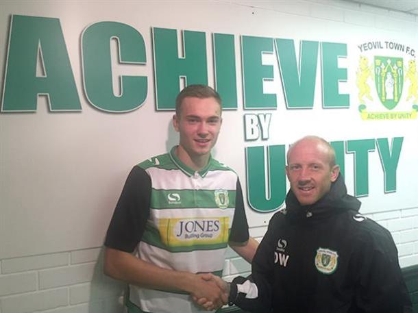 Ryan Hedges and Darren Way pose after the deal was done. | Image credit: Yeovil Town