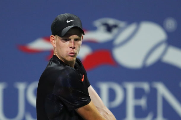 Photo: Richard Heathcote/Getty Images-Edmund executes a backhand winner.