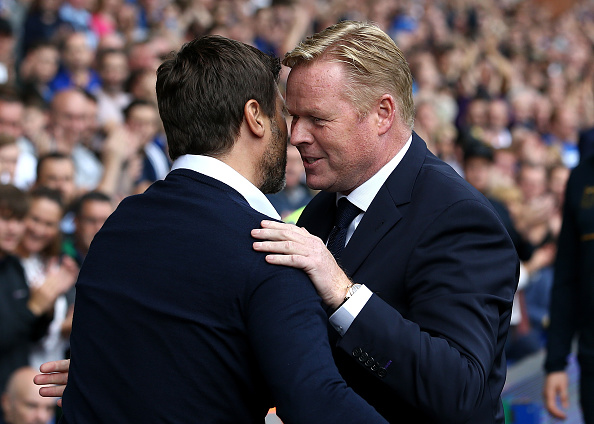 Koeman and Pochettino embrace before kick-off. | Image credit: Jan Kruger/Getty Images