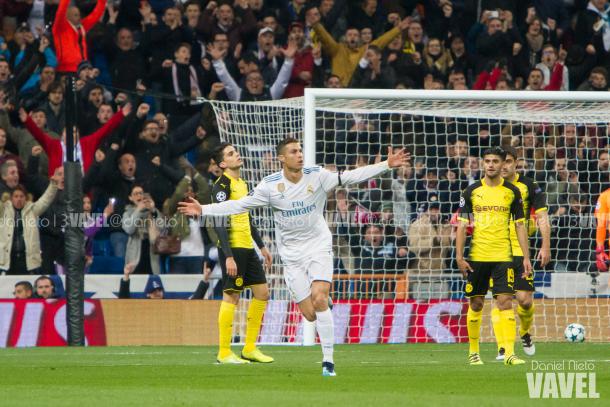 Ronaldo celebrando un gol en Champions Legue / Daniel Nieto (VAVEL)
