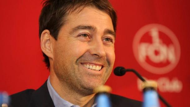 Weiler was all smiles after being appointed as FCN boss. | Source: Bundesliga.de