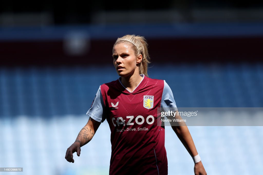 BIRMINGHAM, ENGLAND - MAY 21: <strong><a href='https://www.vavel.com/en/football/2023/05/05/womens-football/1145876-carla-ward-aston-villa-are-hungry-for-a-strong-end-to-the-season.html'>Rachel Daly</a></strong> of <b><a  data-cke-saved-href='https://www.vavel.com/en/data/aston-villa' href='https://www.vavel.com/en/data/aston-villa'>Aston Villa</a></b> in action during the FA Women's Super League match between <b><a  data-cke-saved-href='https://www.vavel.com/en/data/aston-villa' href='https://www.vavel.com/en/data/aston-villa'>Aston Villa</a></b> and Liverpool at <strong><a  data-cke-saved-href='https://www.vavel.com/en/football/2023/05/21/womens-football/1147367-aston-villa-3-3-liverpool-six-goal-thriller-between-two-of-the-wsls-surprise-packages.html' href='https://www.vavel.com/en/football/2023/05/21/womens-football/1147367-aston-villa-3-3-liverpool-six-goal-thriller-between-two-of-the-wsls-surprise-packages.html'>Villa Park</a></strong> on May 21, 2023 in Birmingham, England. (Photo by Neville Williams/<strong><a  data-cke-saved-href='https://www.vavel.com/en/football/2023/05/20/womens-football/1147235-tottenham-hotspur-vs-reading-womens-super-league-preview-gameweek-21-2023.html' href='https://www.vavel.com/en/football/2023/05/20/womens-football/1147235-tottenham-hotspur-vs-reading-womens-super-league-preview-gameweek-21-2023.html'>Aston Villa</a></strong> FC via Getty Images)