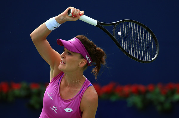 Agnieszka Radwanska follows through on a forehand in Toronto. Photo: Vaughn Ridley/Getty Images