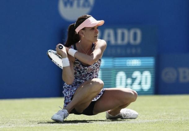 Radwanska in action against Bouchard on Wednesday / Vavel